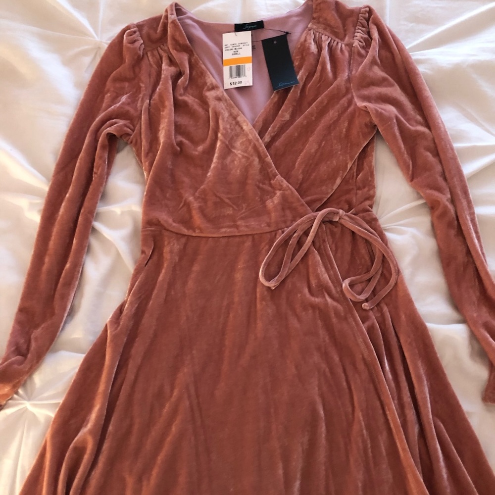 Soprano Blush Pink Velvet Dress